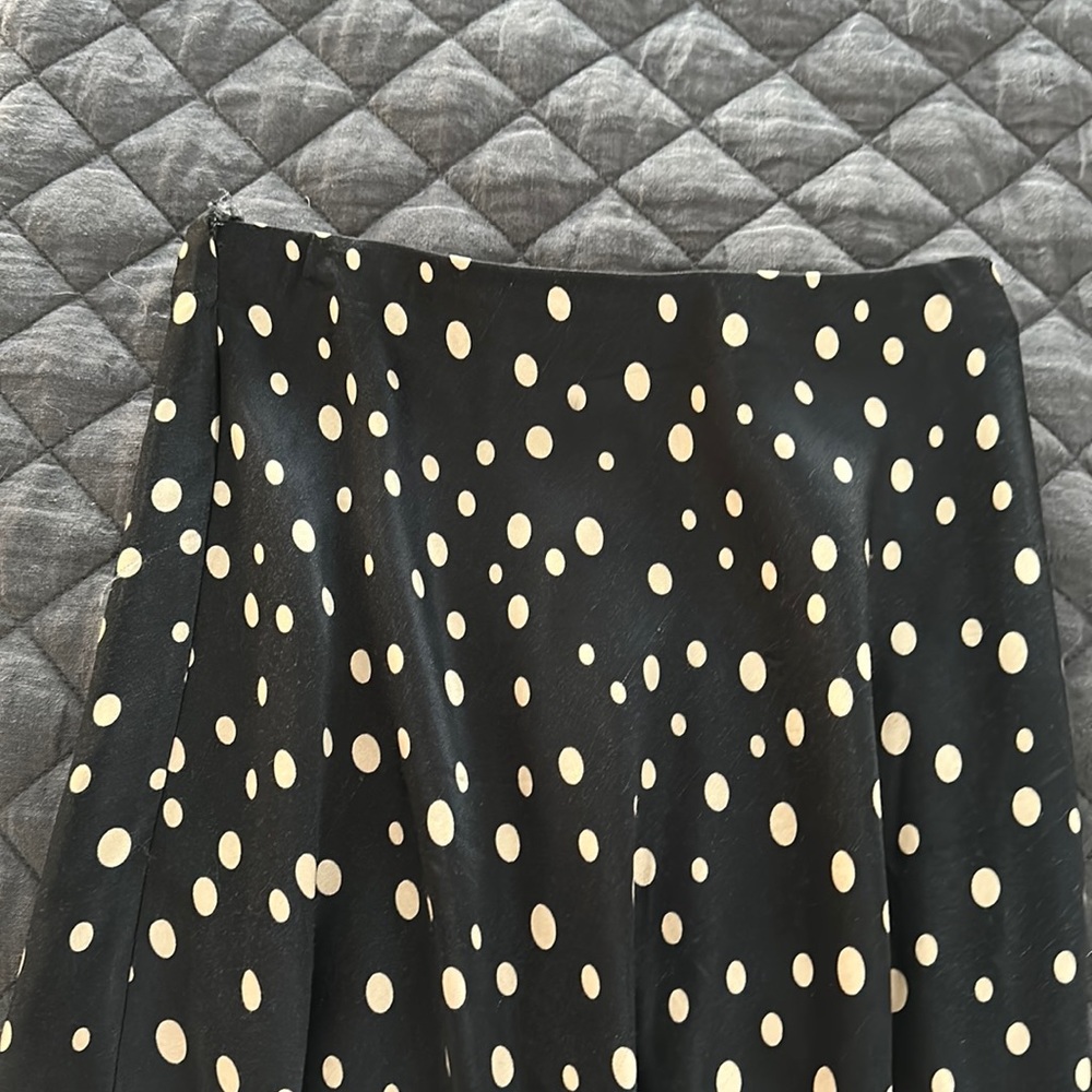 Polka Dot satin feel midi skirt